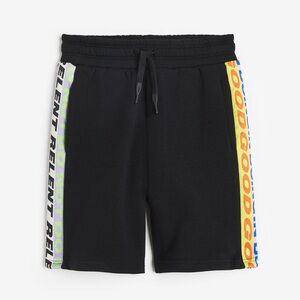 H&M Black Athletic Shorts with Neon Accent Side Panels Lakwena